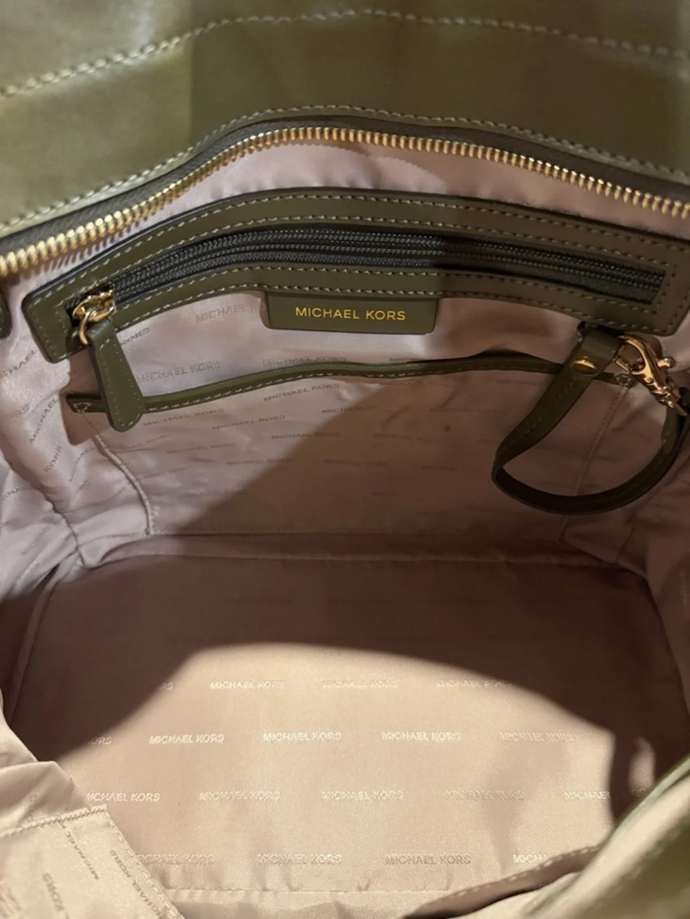 Michael Kors Hamilton Legacy Satchel - Brown Logo / Olive / Orange Colorblock